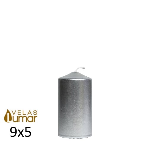 Vela Decorativa 9x5cm - Prateado Metalizado