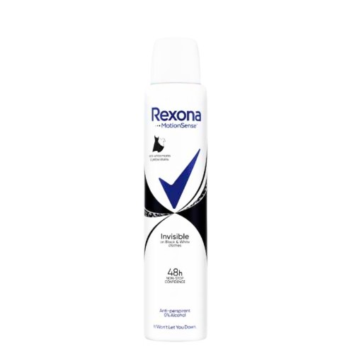 Desodorizante Spray Rexona 200ml - Invisible Black & White Clothes