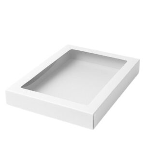 Caixa em Cartão com Janela para Vela de Batizado 25x33,5cm - Branco