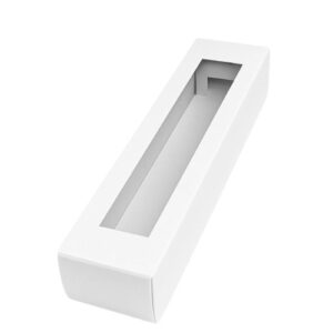 Caixa em Cartão com Janela para Vela de Batizado 9x33cm - Branco