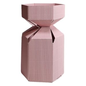 Embalagem Hexagonal em Cartão para Flores 20x13cm - Rosa