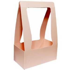 Saco em Cartão com Janela para Flores 23,5x34,5cm - Rosa