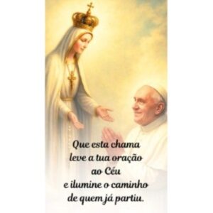Etiqueta Decorativa para Velas - Papa Francisco e Nossa Senhora de Fátima