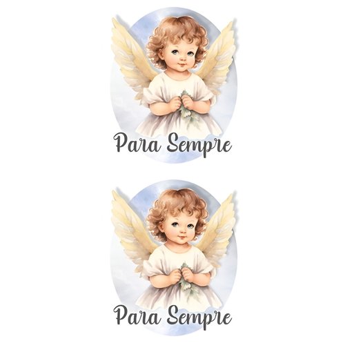 Etiqueta Decorativa para Velas - 418 Anjo, Pequeno