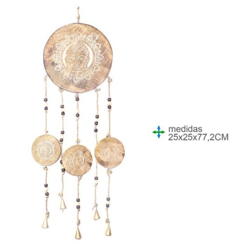 Espanta Espíritos em Madeira 25x25x77,2cm - Buda