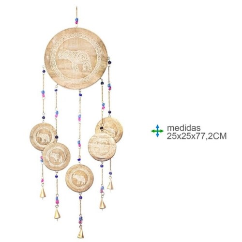 Espanta Espíritos em Madeira 25x25x77,2cm - Elefante