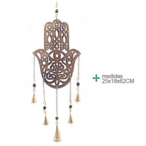 Espanta Espíritos em Madeira 25x18x62cm - Mão de Fátima