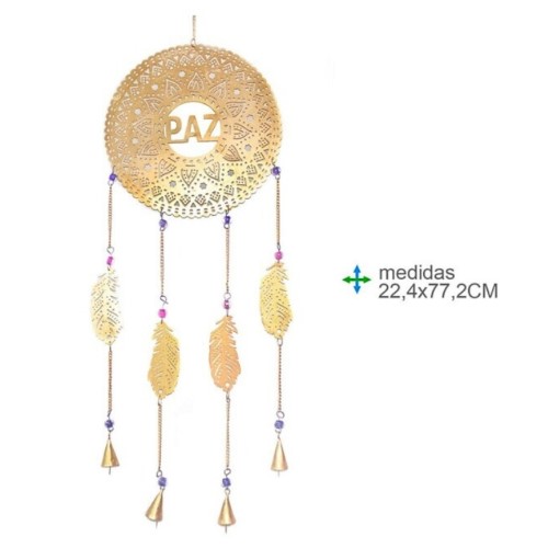 Espanta Espíritos em Metal 22,4x77,2cm - Paz