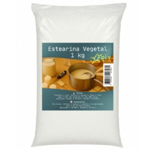 Saco de estearina vegetal branca com 1 kg para uso em velas e sabonetes artesanais