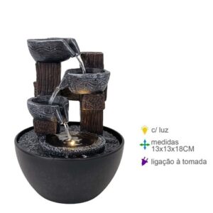 Fonte de Água em Resina 13x13x18cm