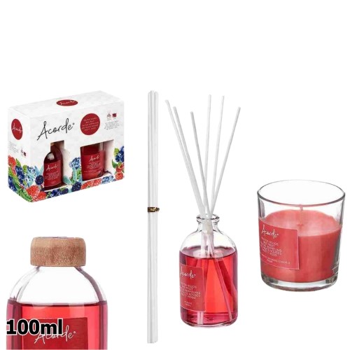 Conjunto para Oferta - Mikado 100ml e Vela Perfumada 30h - Frutos Vermelhos