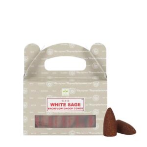 Incenso Fluxo de Retorno em Cone - 24 Unidades, Sálvia Branca