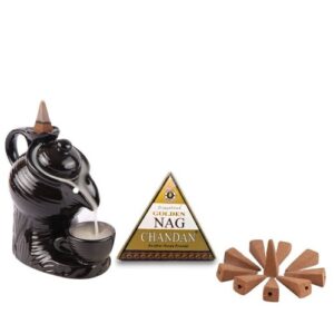 Incenso Fluxo de Retorno em Cone - 10 Unidades, Nag Chandan