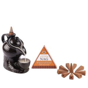 Incenso Fluxo de Retorno em Cone - 10 Unidades, Pau Santo