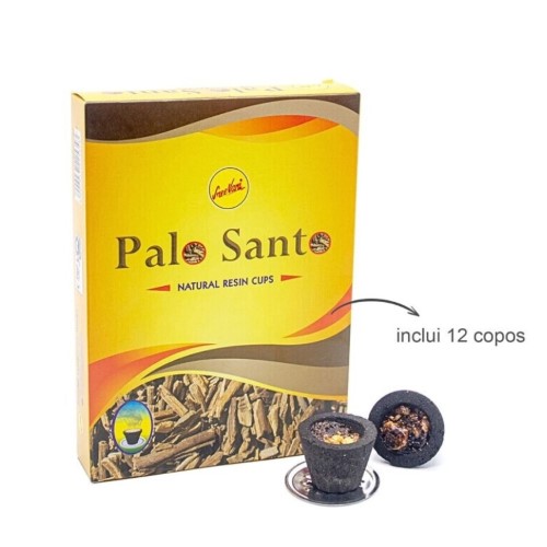 Incenso em Copo de Carvão com Resina Natural - 12 copos, Pau Santo