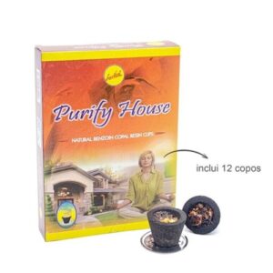 Incenso em Copo de Carvão com Resina Natural - 12 copos, Limpa Casa