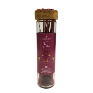 Frasco Porta Incensos em Vidro - 30 Varetas, Elemento Fogo