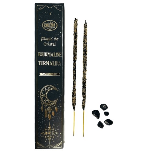 Magia de Cristal - Incenso AUM em Vareta com Cristal - Turmalina
