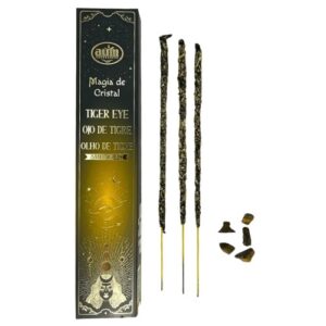 Magia de Cristal - Incenso AUM em Vareta com Cristal - Olho de Tigre