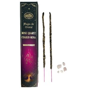 Magia de Cristal - Incenso AUM em Vareta com Cristal - Quartzo Rosa