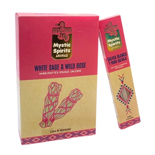 Incenso Mystic Spirits em Vareta - Sálvia Branca e Rosa Selvagem