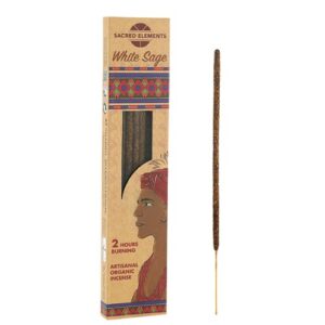 Incenso Orgânico Sacred Elements em Vareta - 8 Varetas, Sálvia Branca