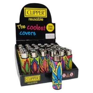 Isqueiro Clipper Recarregável com Capa - Weed Leaf