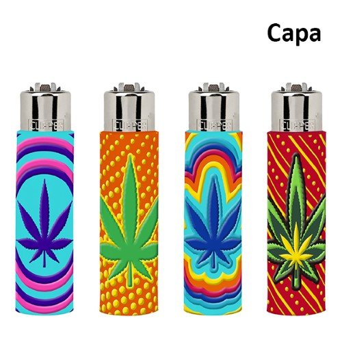 Isqueiro Clipper Recarregável com Capa - Leafs Pop