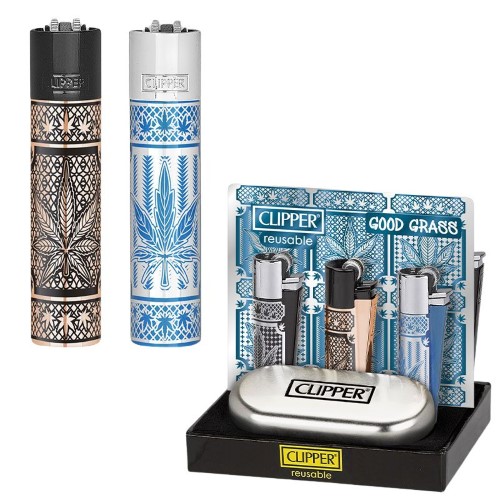 Isqueiro Clipper Recarregável em Metal - Good Grass