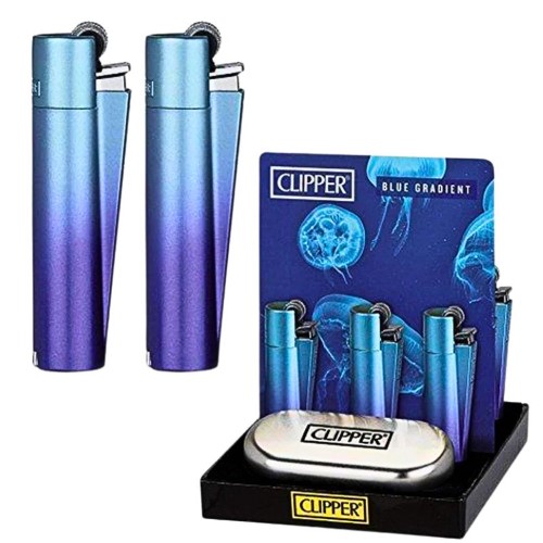 Isqueiro Clipper Recarregável em Metal - Blue Gradient
