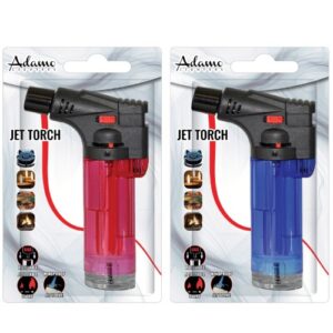 Isqueiro maçarico pequeno recarregável em cores vibrantes, com chama ajustável