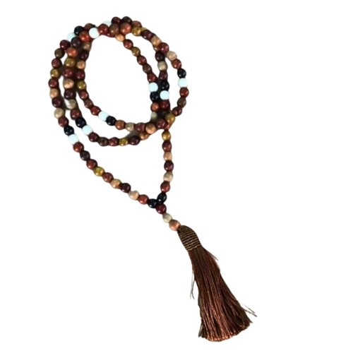 Cordão Sagrado com 108 Contas em Madeira