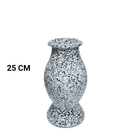 Jarra Bola Nº1 em Cerâmica para Cemitério 25cm - Branco