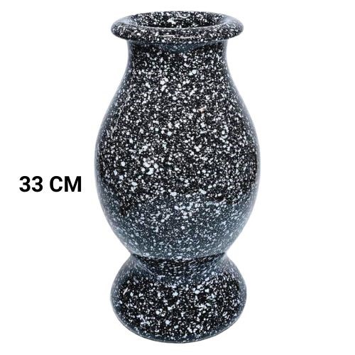 Jarra Bola Nº3 em Cerâmica para Cemitério 33cm - Preto