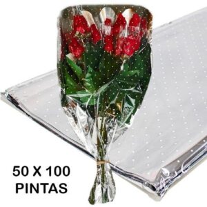 Manga Prateada para Ramos de Flores 50cm x 1m - Pack 50