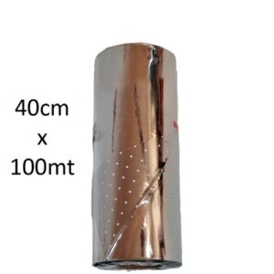 Rolo de Manga Prateada para Ramos de Flores 40cm x 100m