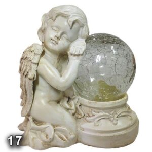 Anjo em Marfinite com Bola LED 17cm