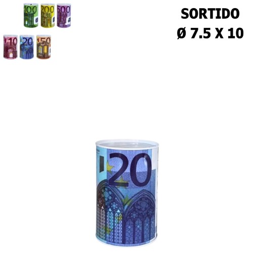 Mealheiro Lata 7,5 x 10cm - Notas