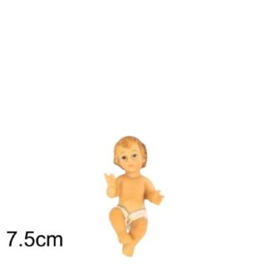 Figura detalhada do Menino Jesus com 7,5 cm, decorativa para presépio de Natal
