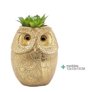 Vaso Mocho em Resina com Folhas 12x12x15cm