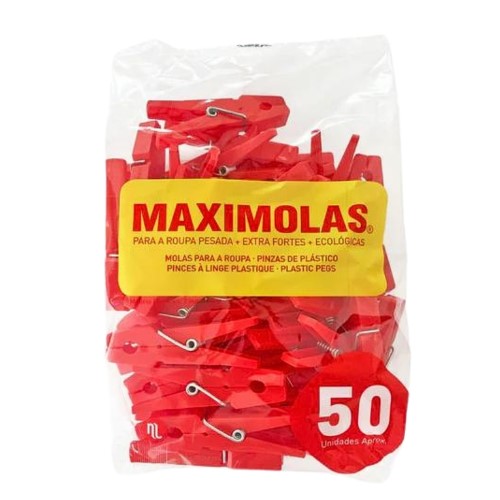 Molas em Plástico Extra Fortes para Roupa - Pack 50