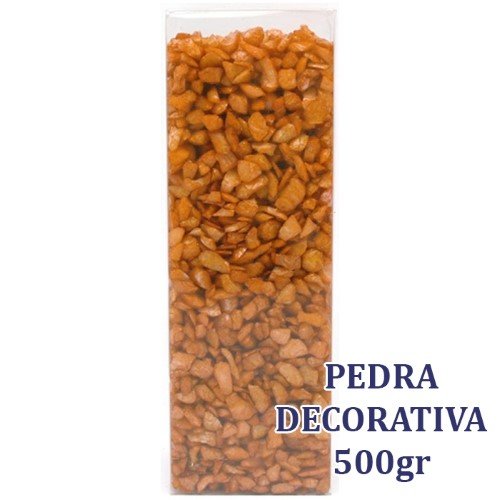 Pequenas pedras decorativas de cor laranja, com 4-6mm, numa embalagem de 500g, perfeitas para decoração e arranjos florais