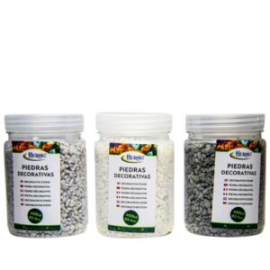 Pedras Decorativas 2-5mm 400g - Branco e Cinzento (2 Tons)