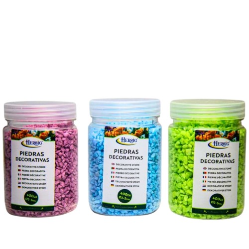 Pedras Decorativas 2-5mm 400g - Cores Sortidas