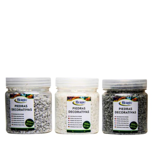 Pedras Decorativas 2-5mm 300g - Branco e Cinzento (2 Tons)