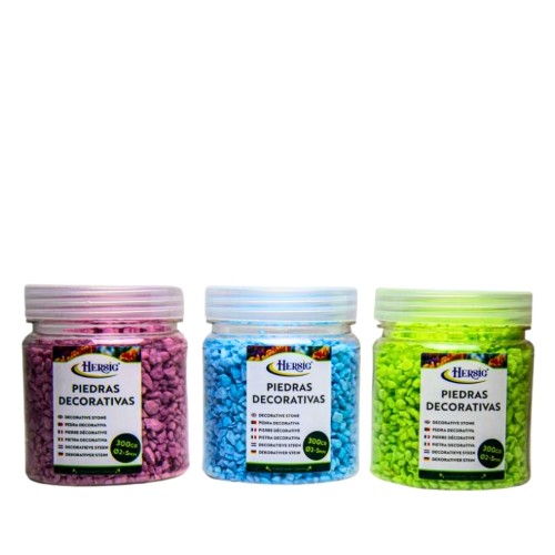 Pedras Decorativas 2-5mm 300g - Cores Sortidas