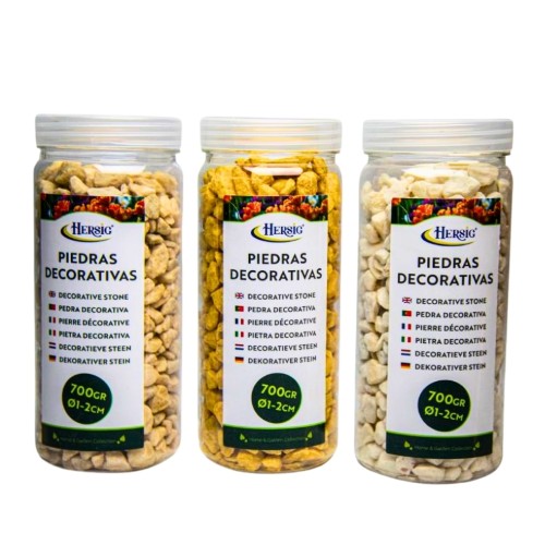 Pedras Decorativas 2-5mm 700g - Creme e Castanho (2 Tons)