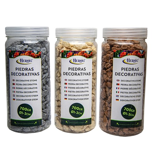 Pedras Decorativas 2-5mm 700g - Cinzento e Castanho (2 Tons)
