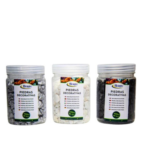 Pedras Decorativas 2-5mm 400g - Prateado, Branco e Preto