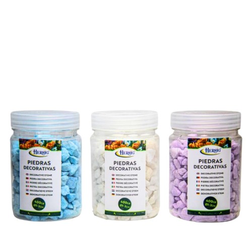 Pedras Decorativas 2-5mm 400g - Azul, Branco e Lilás